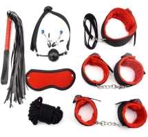 set-accesorii-fetish-play-hard-8pcs-red