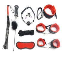 set-accesorii-fetish-play-hard-10pcs-red
