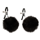 Cleme sfarcuri Furry Pompoms Negru